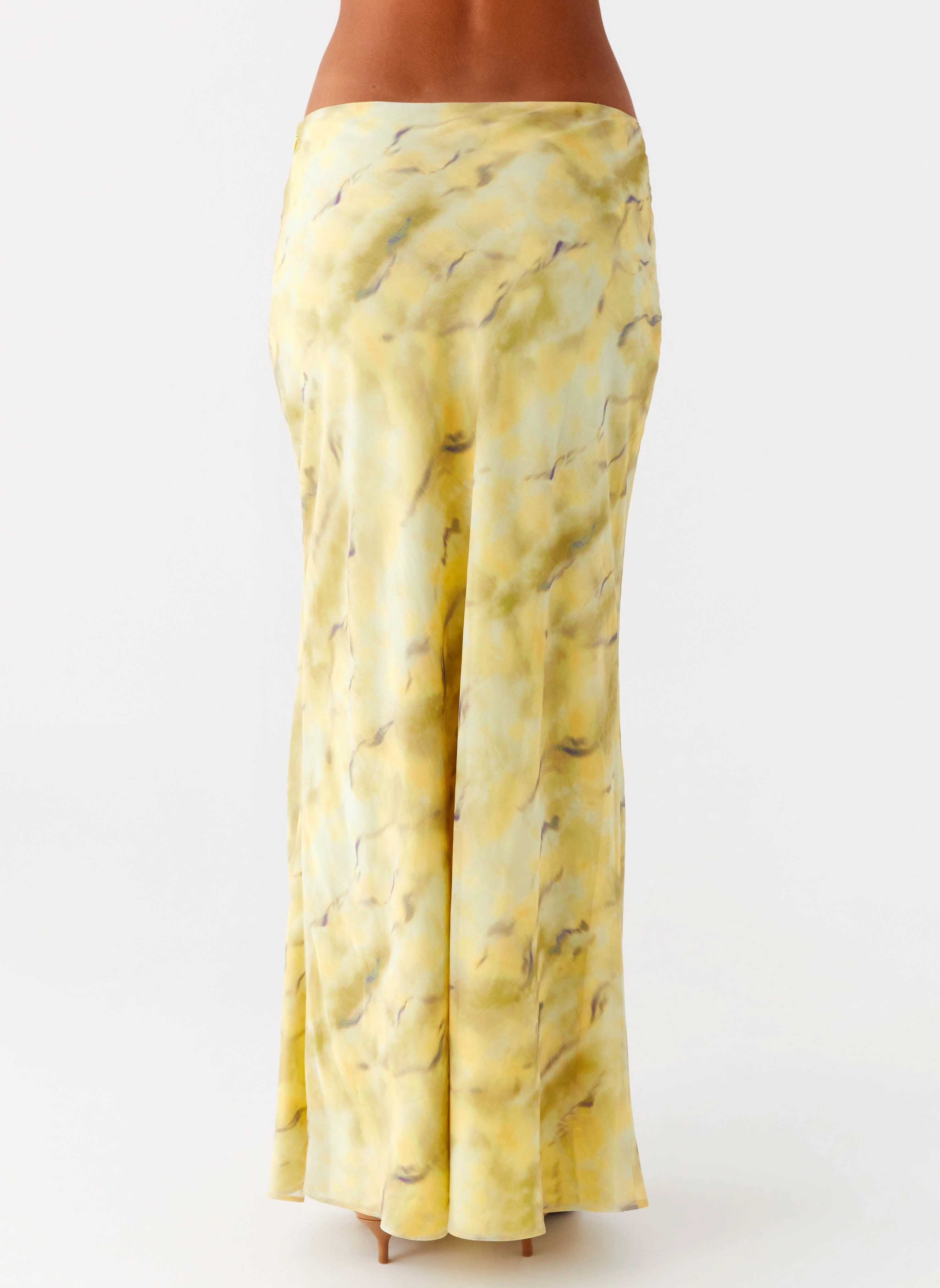 Kylo Low Rise Maxi Skirt - Yellow Tie Dye Anti Pilling Fabric