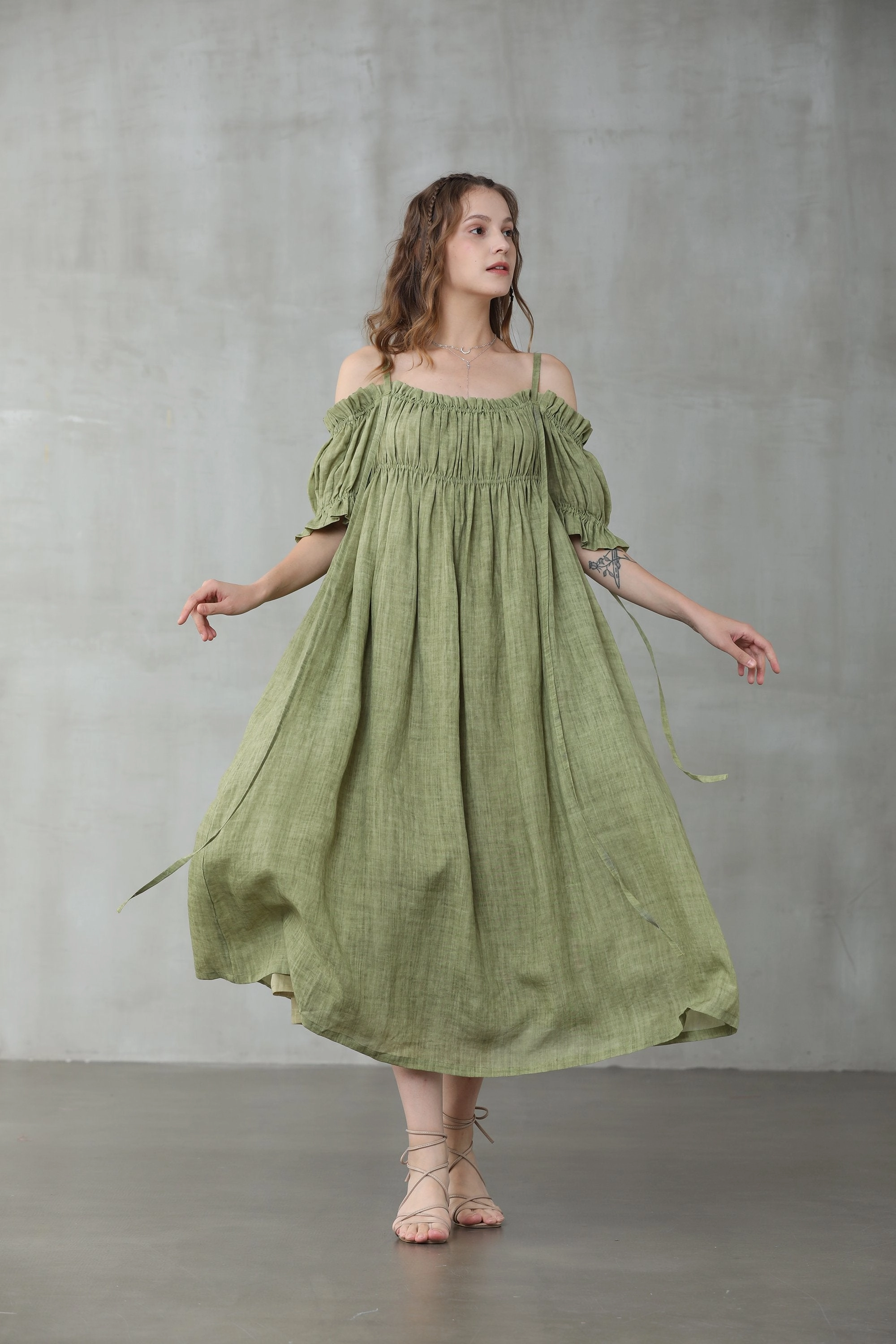 La Luna 11 | old lace linen dress Chilly Weather Comfort Comfort Cushioning