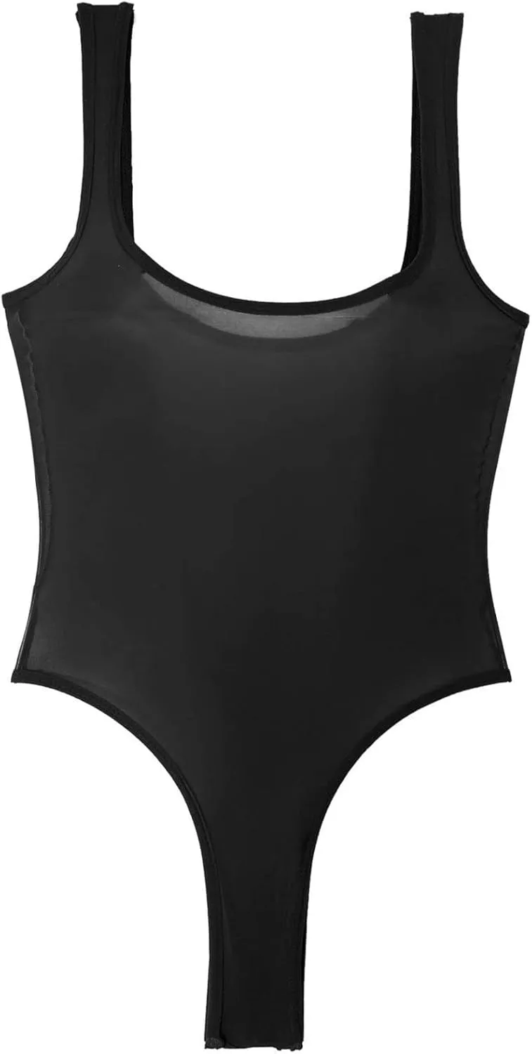 Lace Bodysuit Women'S 1 Piece Backless Mesh Bodysuit Neck Lace Up Sheer Teddy Nightie Lace Up Lingerie Fishing