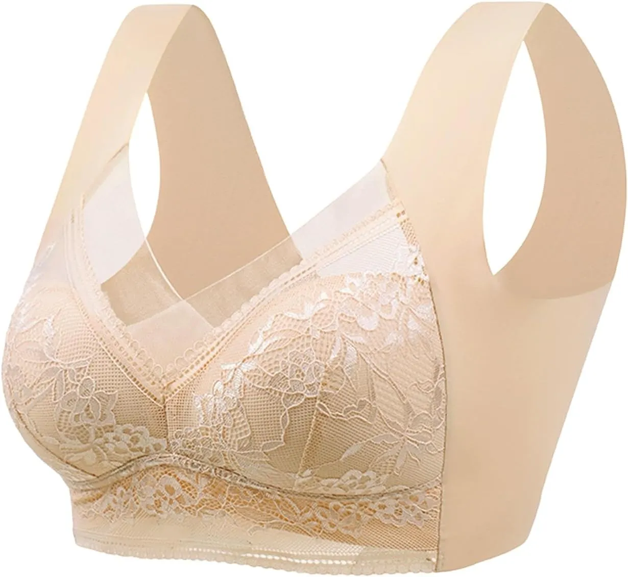 Lace Bras for Women No Underwire Wireless Seamless Bra Smoothing Bra Push Up Bralette Comfort Raceback Everyday Bra