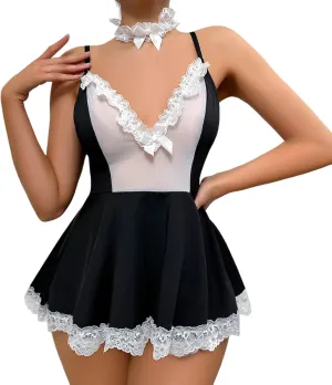 Lace Lingerie Set for Women Deep V Teddy Lace Set