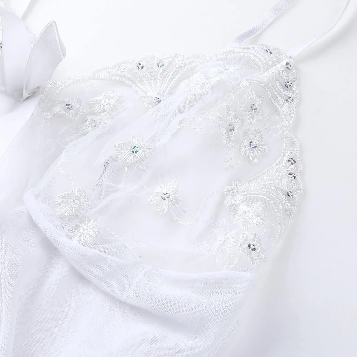 Lace Women's Exotic Lingerie Sexy Nightie Babydoll Mesh Dress Kinky Nightwear Sheer Nightgown Flattering Sleepwear