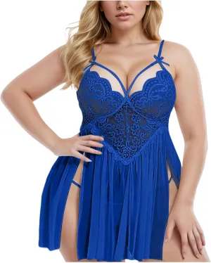 Lace Womens Sexy Lingerie Embroidered Babydoll Chemise Kinky Teddy Naughty Slip Dress Flattering Nightwear Slutty