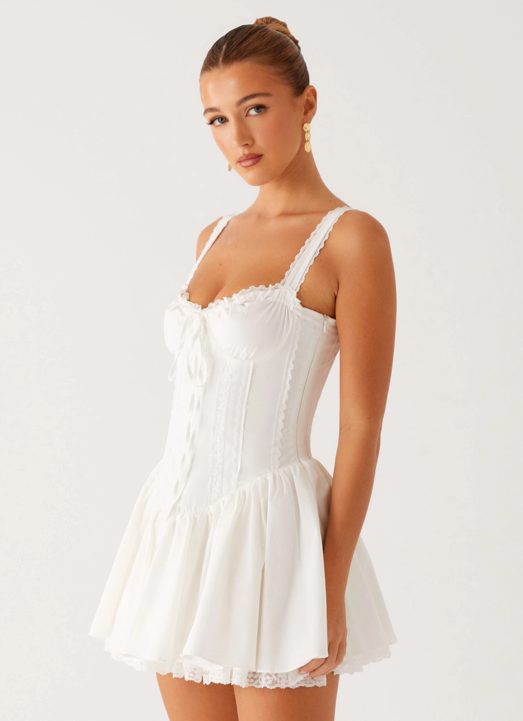 Lacie Mini Dress - White Timeless Layering