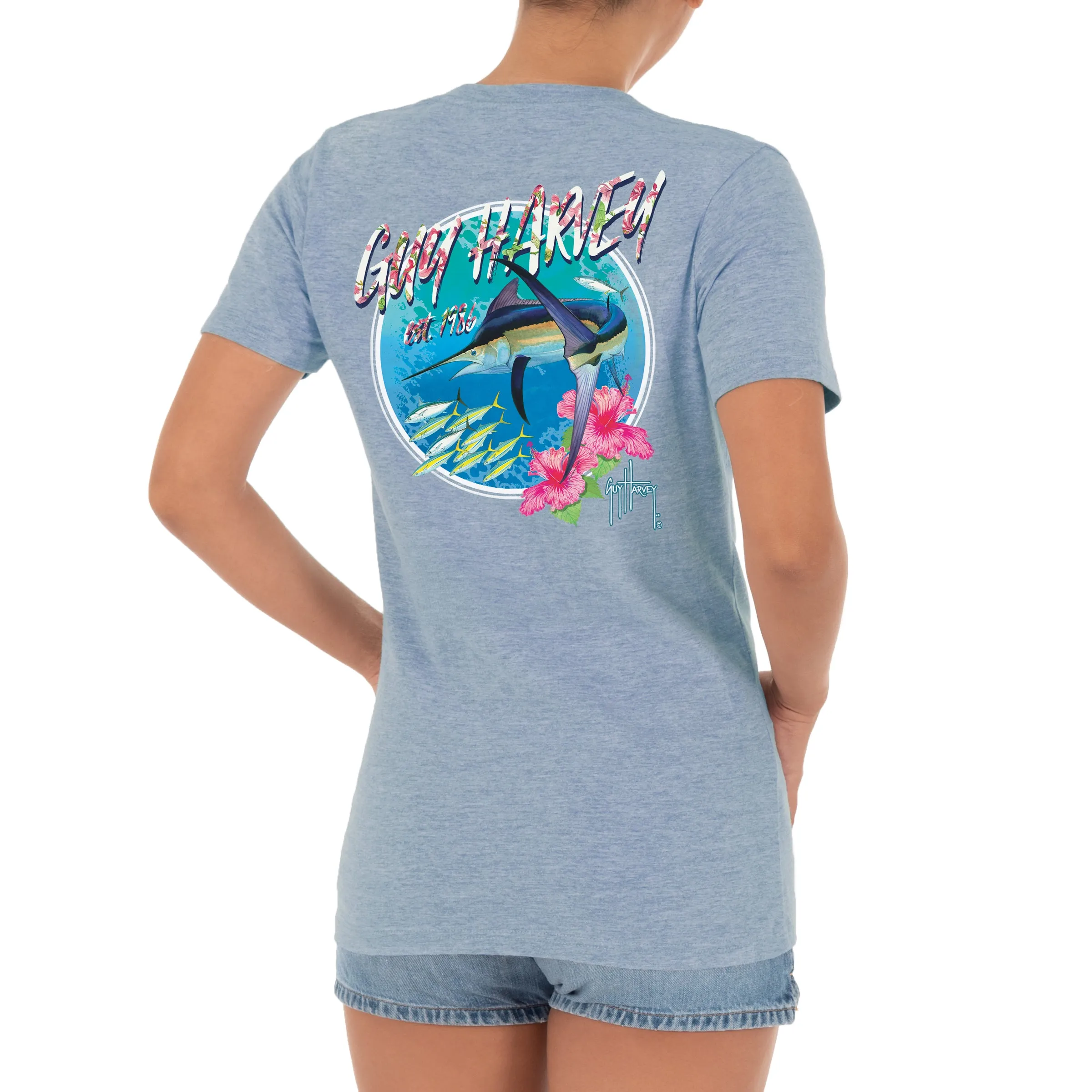 Ladies Marlin Runner Short Sleeve V-Neck T-Shirt