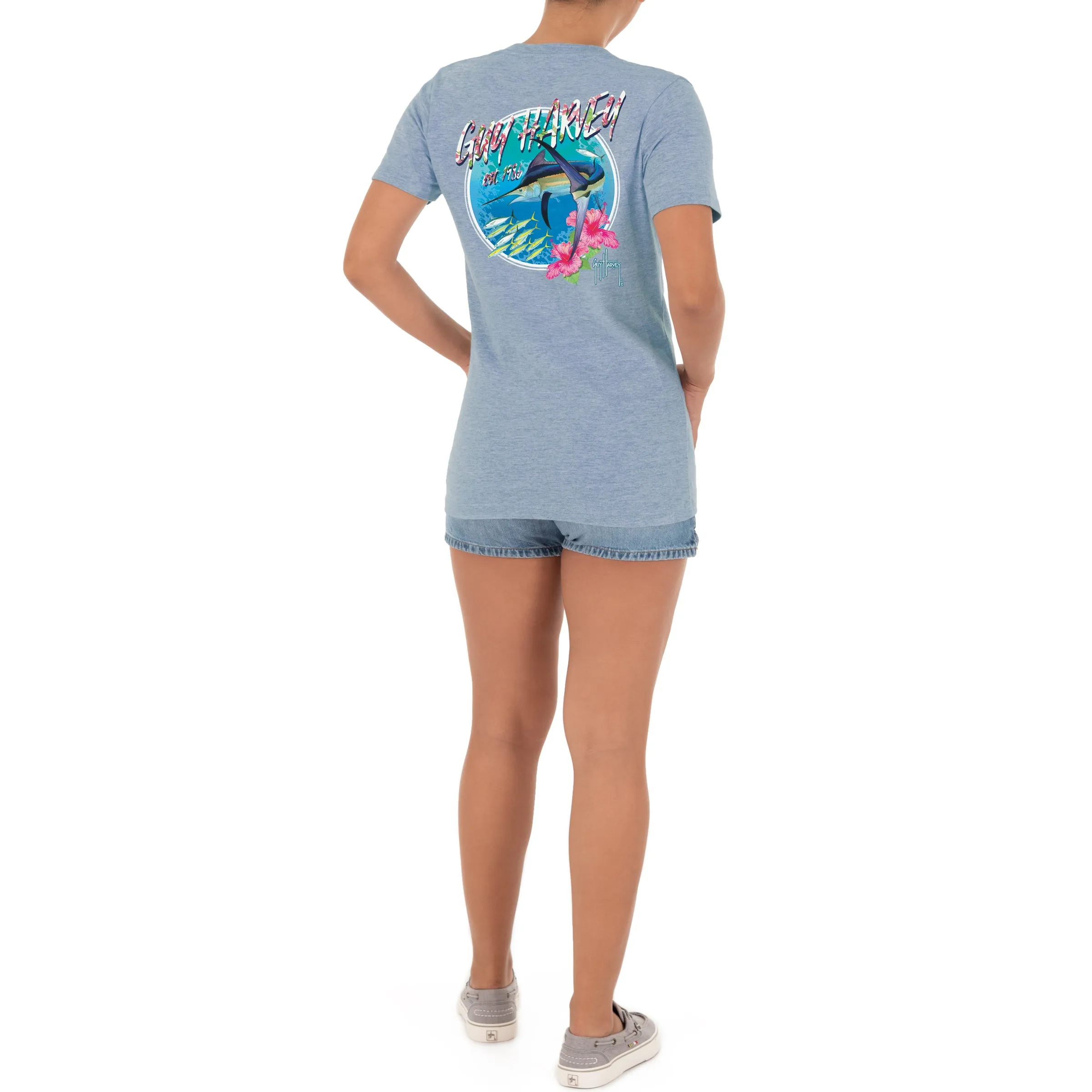 Ladies Marlin Runner Short Sleeve V-Neck T-Shirt