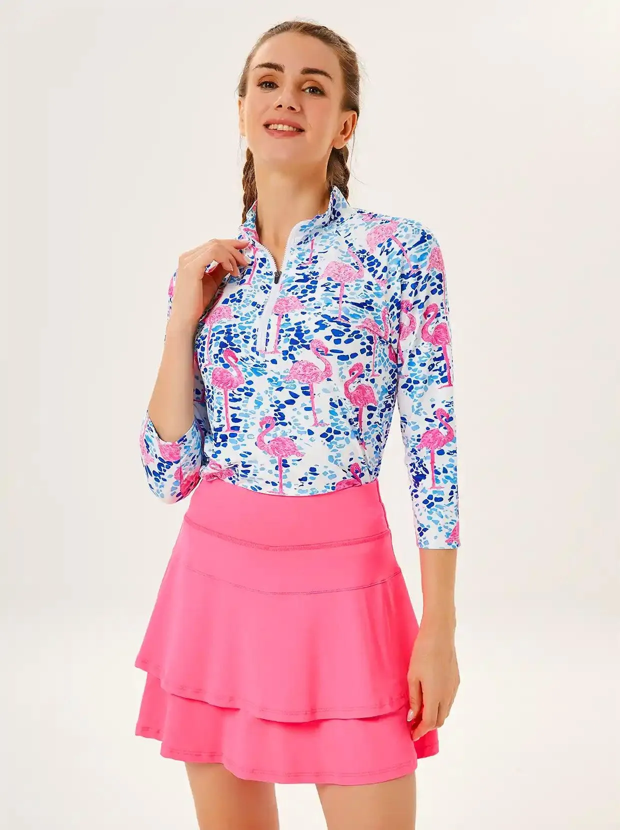 Ladies Ruffle Pleated Tennis Skort with Pockets