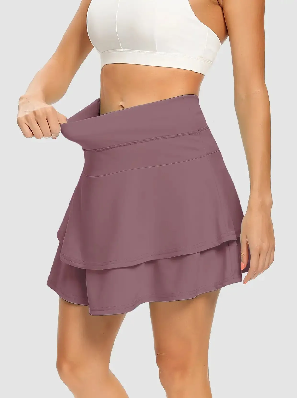 Ladies Ruffle Pleated Tennis Skort with Pockets