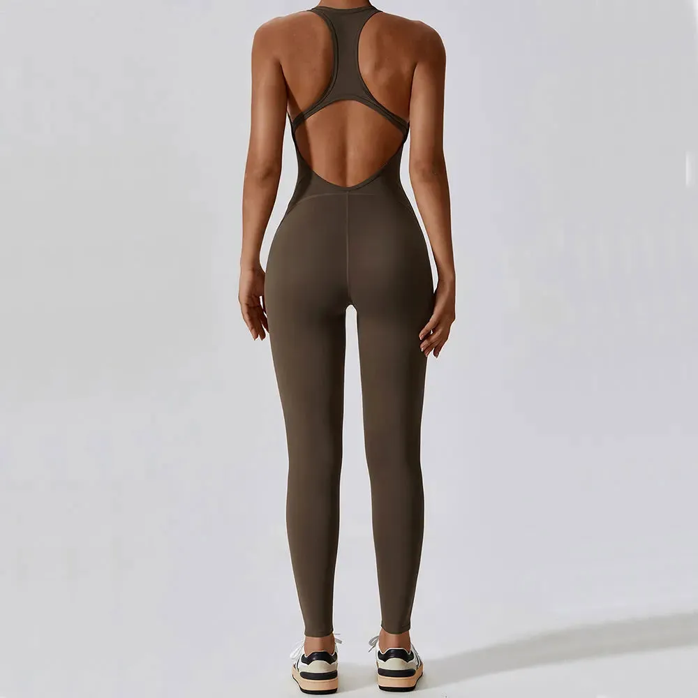 Lady Glams Yoga Jumpsuit: Fitness Sports Overalls & Gym Clothing Set