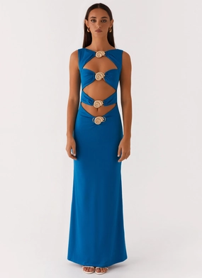Lagoon Cut Out Maxi Dress - Royal Blue Influencer-Style