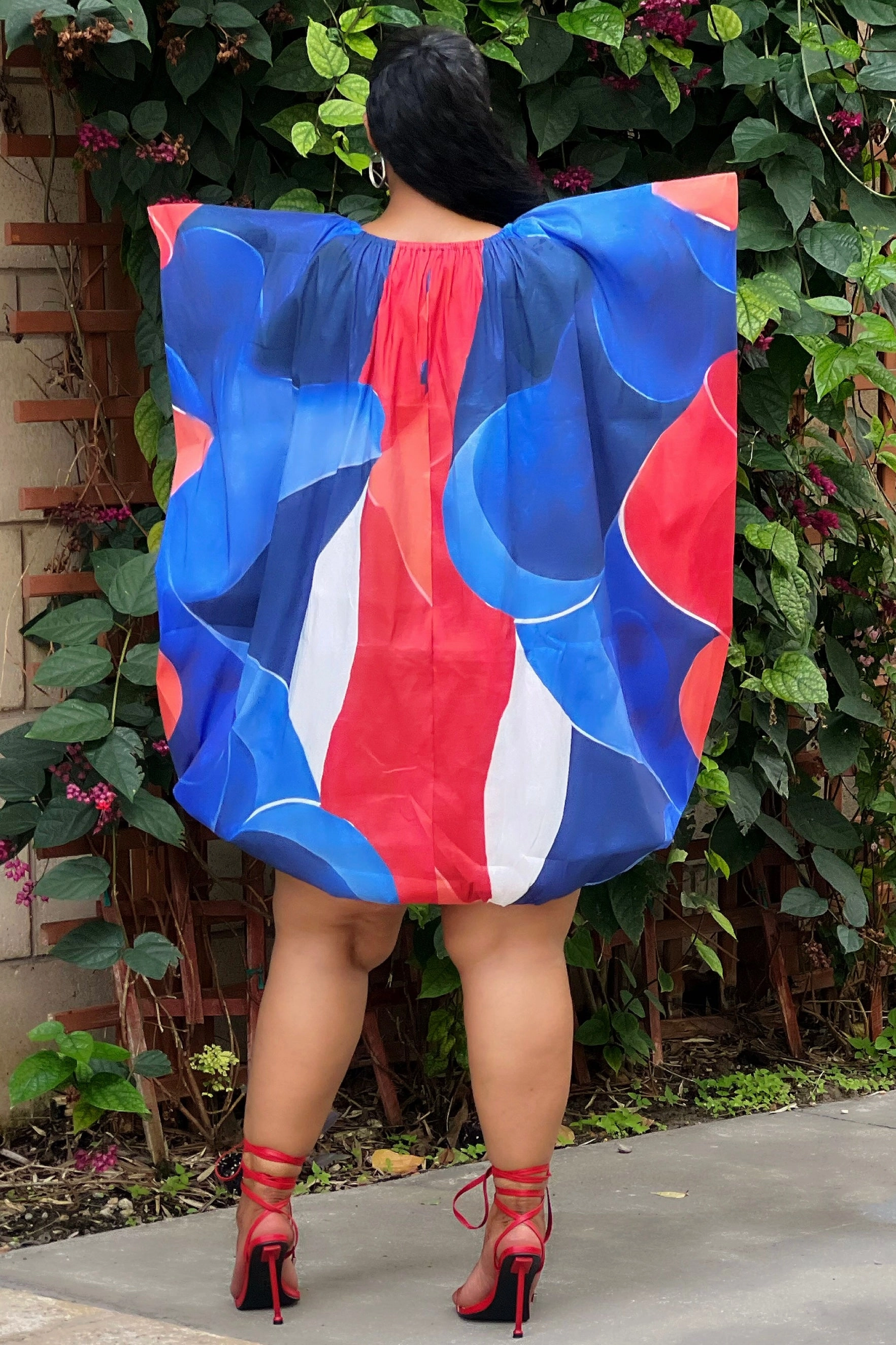 Subtle Glow Lana Bubble Hem Strong Shoulder Mini Dress