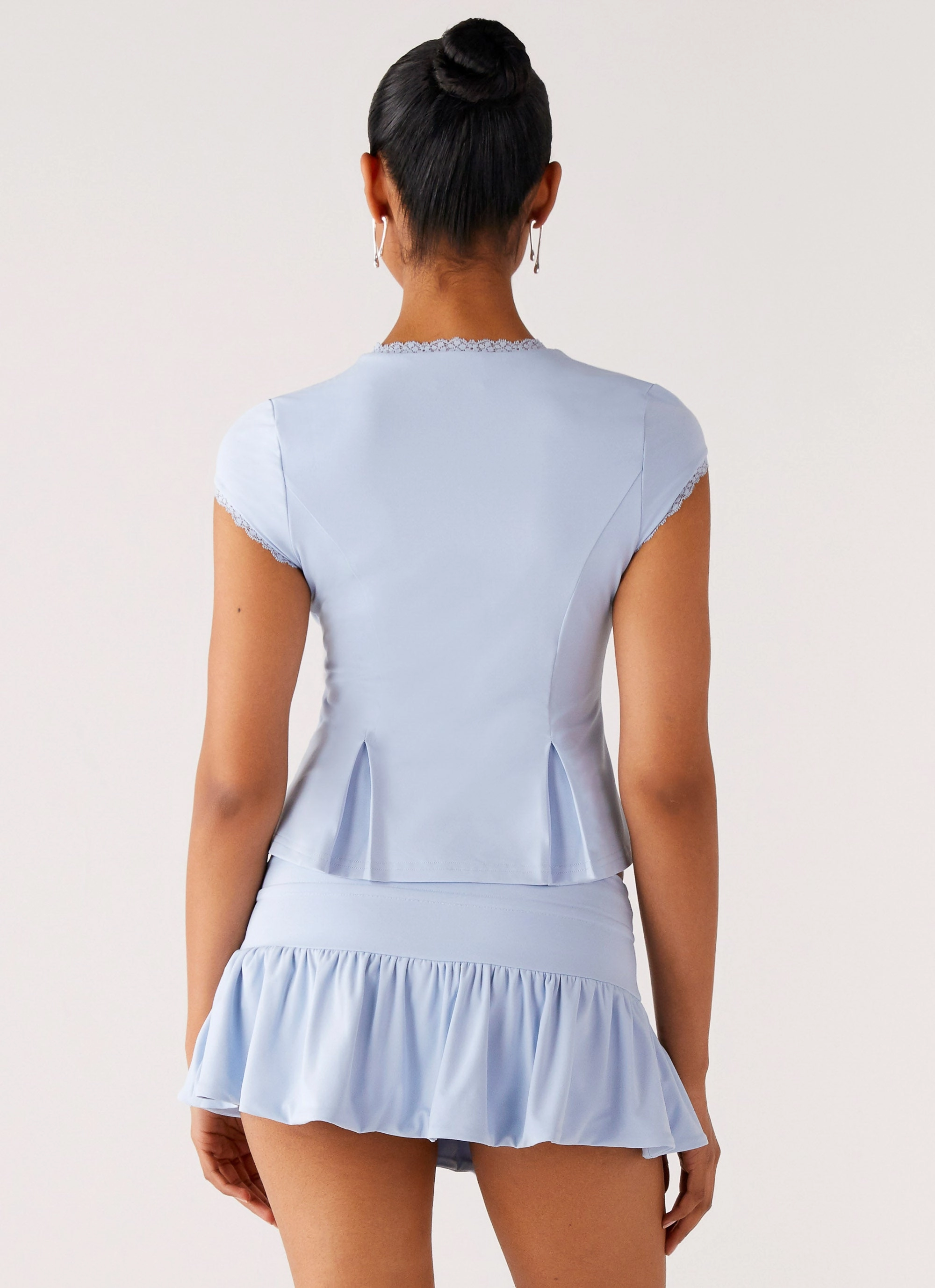 Landon Button Up Top - Blue Compression Fit Engineering