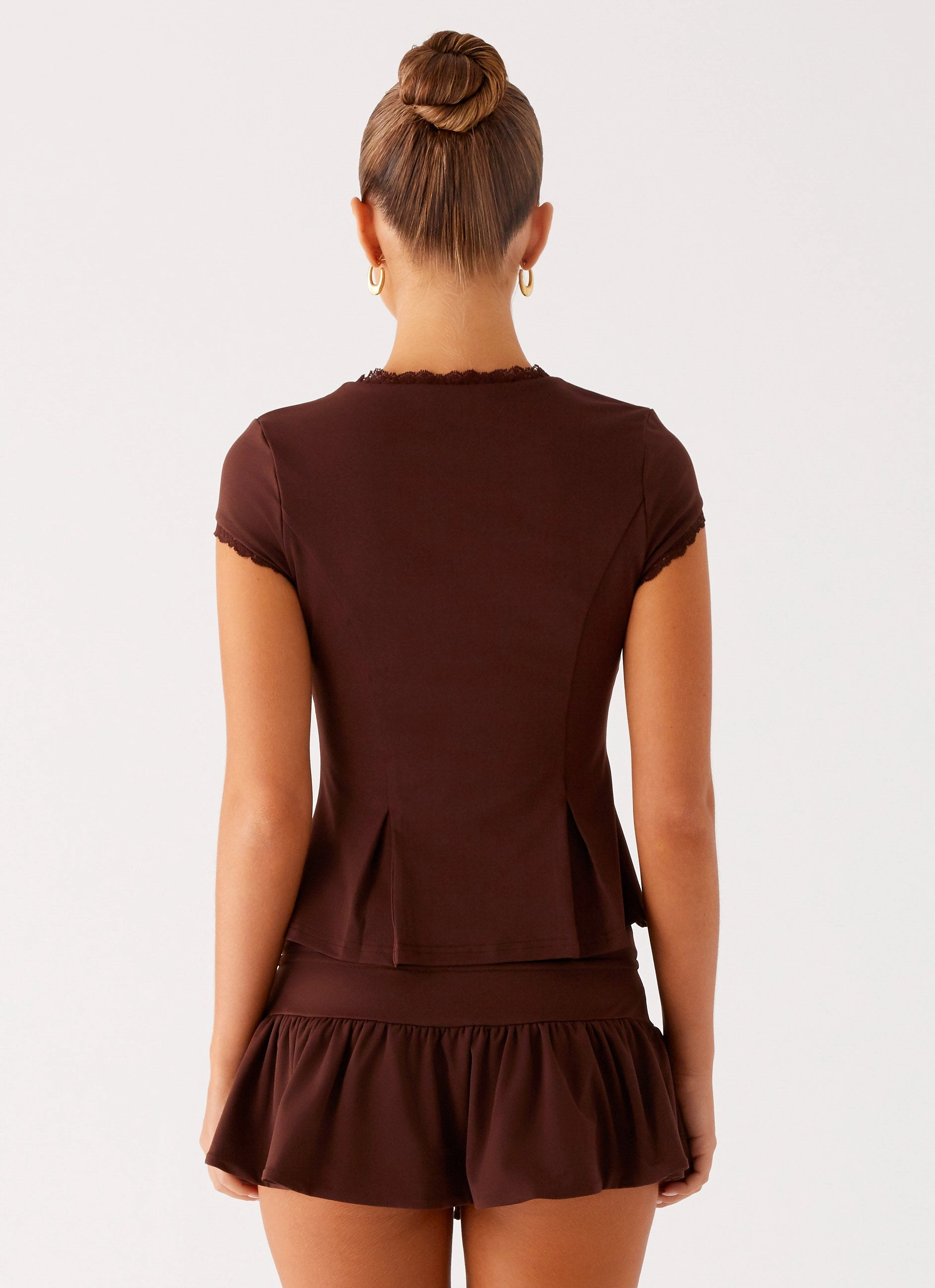 EasyCare Material RubberizedGrip Landon Button Up Top - Chocolate
