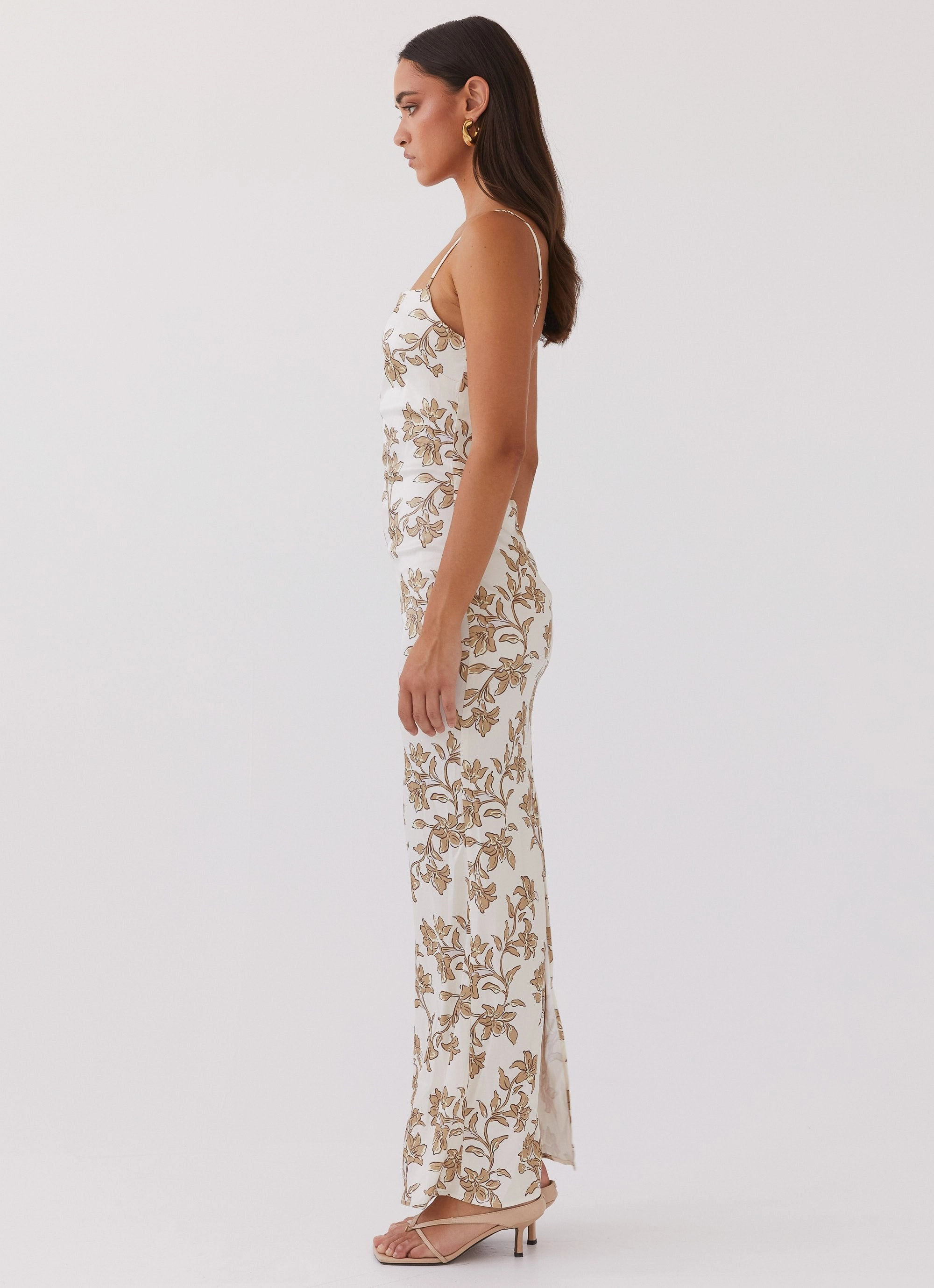 Travel Essential Lara Satin Maxi Dress - Hazel Bloom