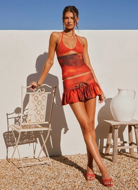 Landon Mini Skort - Scarlet Blur Moisture Management