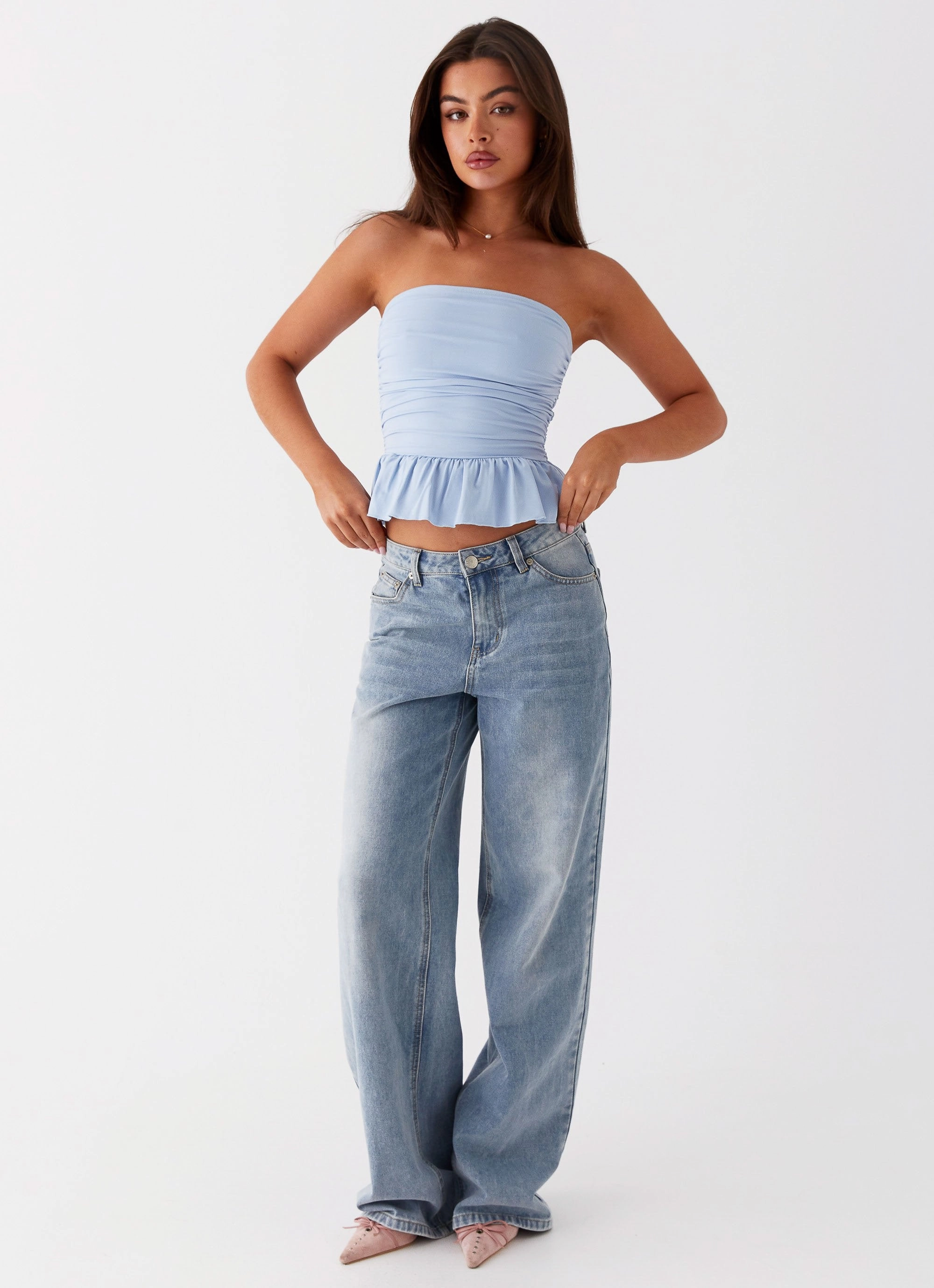 Bella Lou Tube Top - Blue HeatPressedLogos