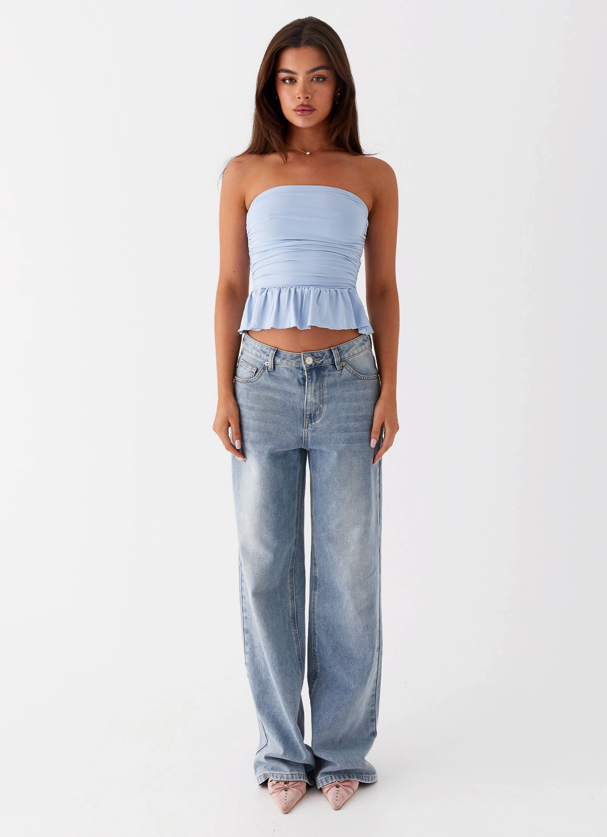 Bella Lou Tube Top - Blue Pocket Reinforcement