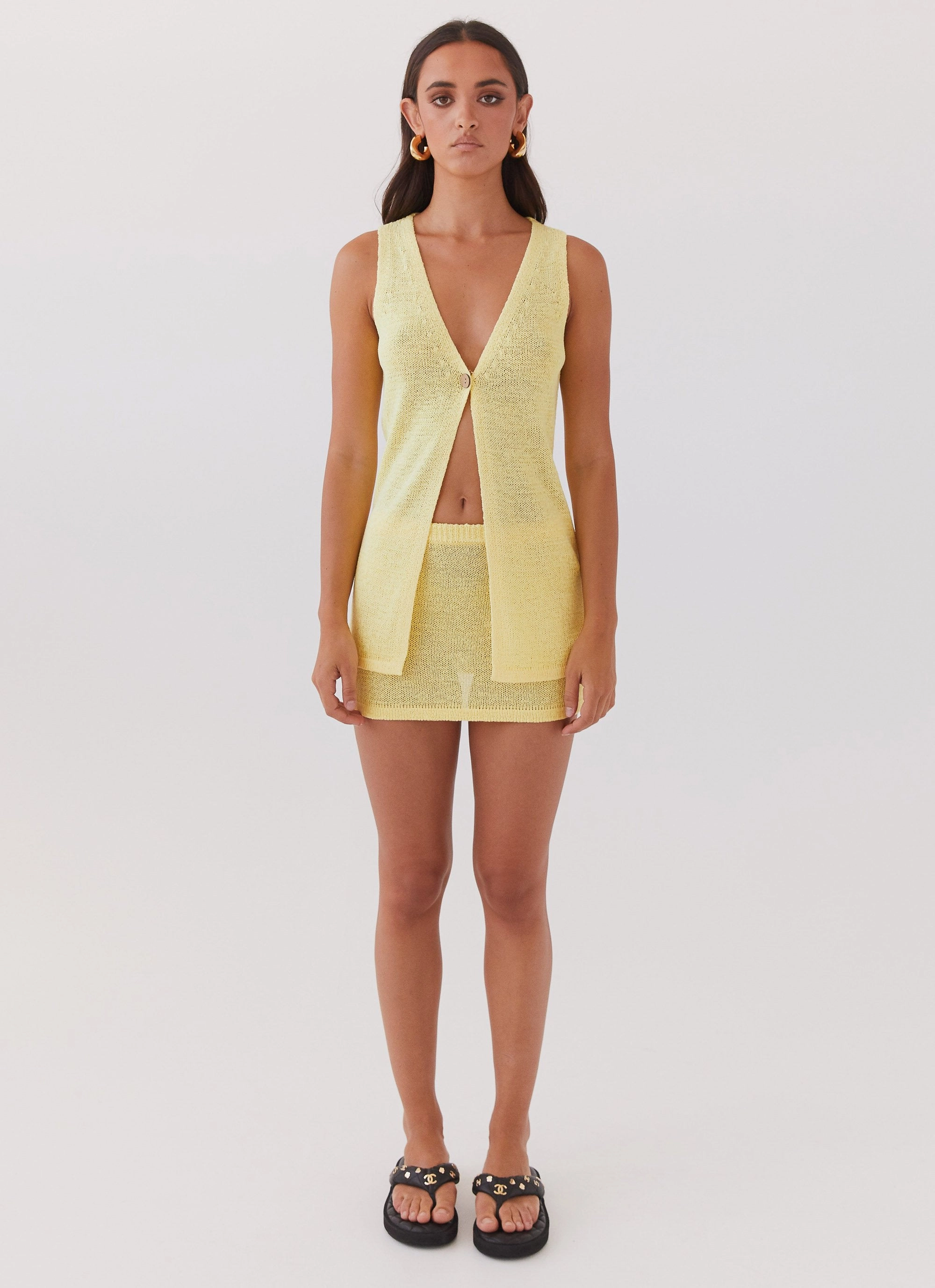 Wrinkle Resistant Capri Glow Knit Top - Canary