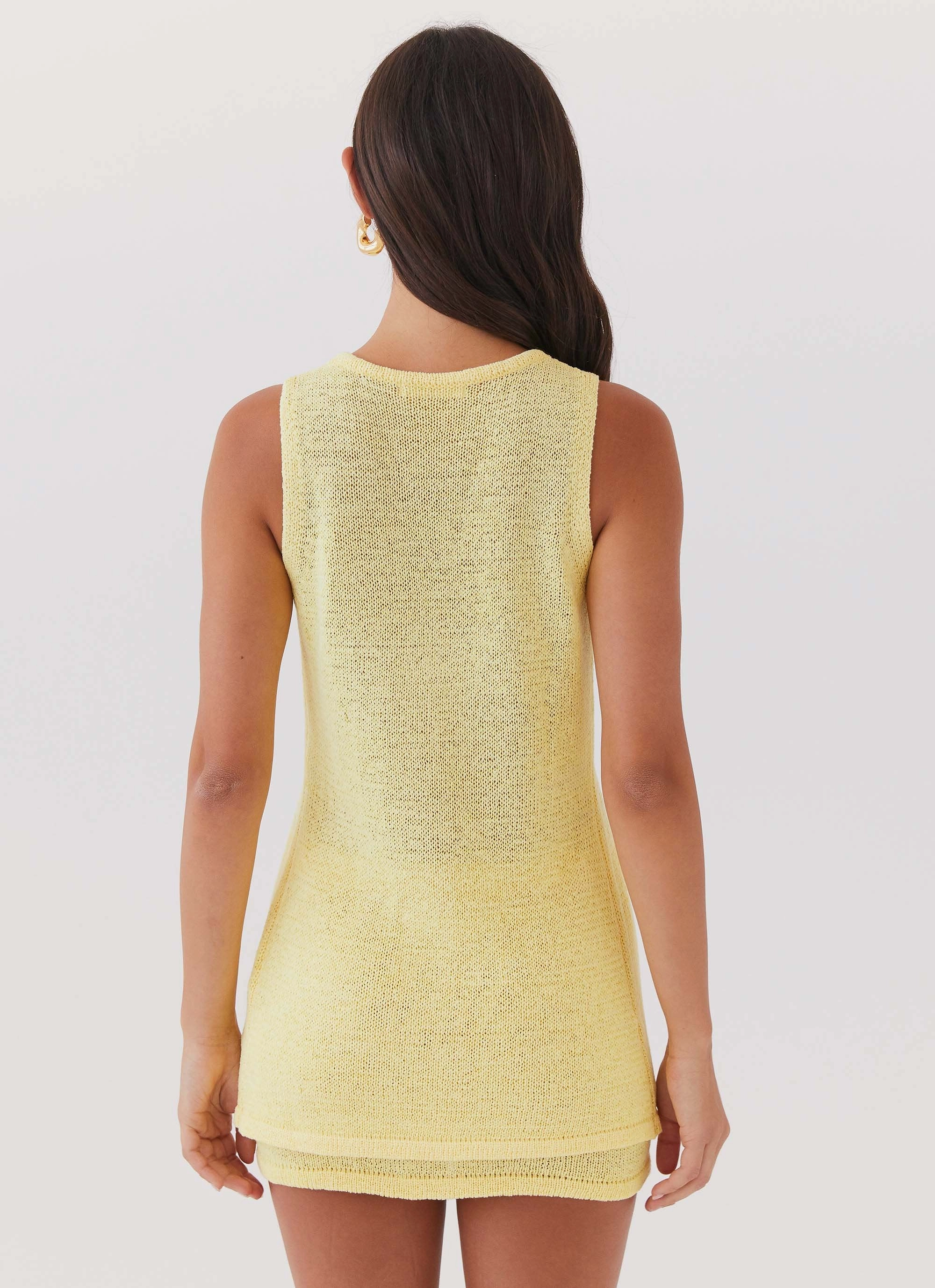 Double Layered Fabric AntiSnag Fabric Capri Glow Knit Top - Canary