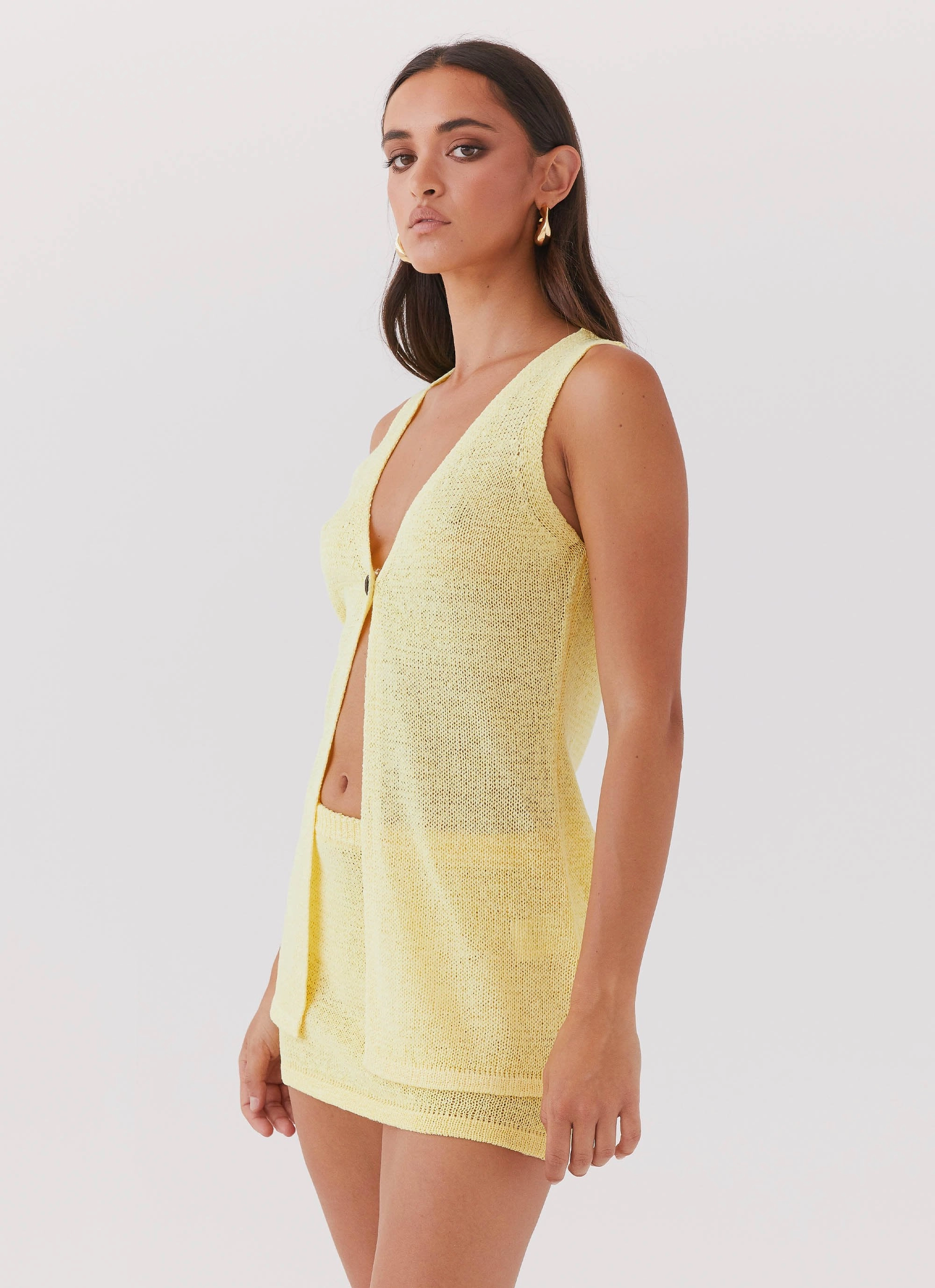 UV protection layer Capri Glow Knit Top - Canary
