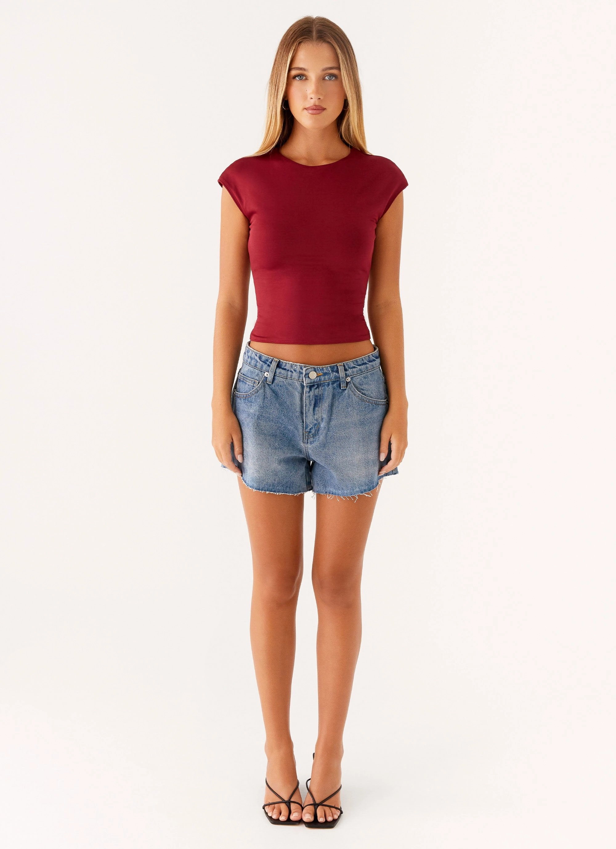 Davie Low Rise Denim Shorts - Blue Chill Comfort Perfect Shape