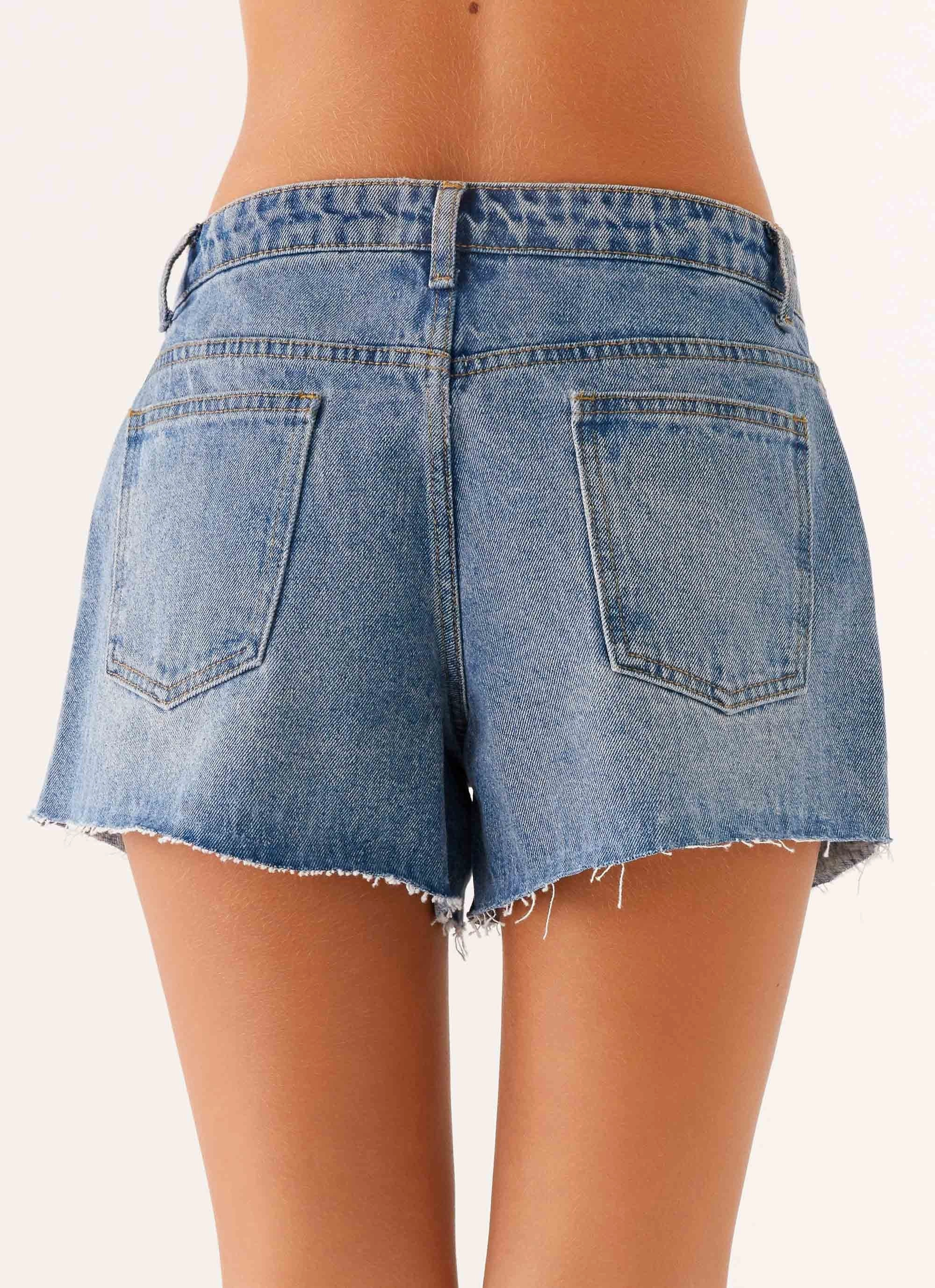 Davie Low Rise Denim Shorts - Blue Lounge-friendly