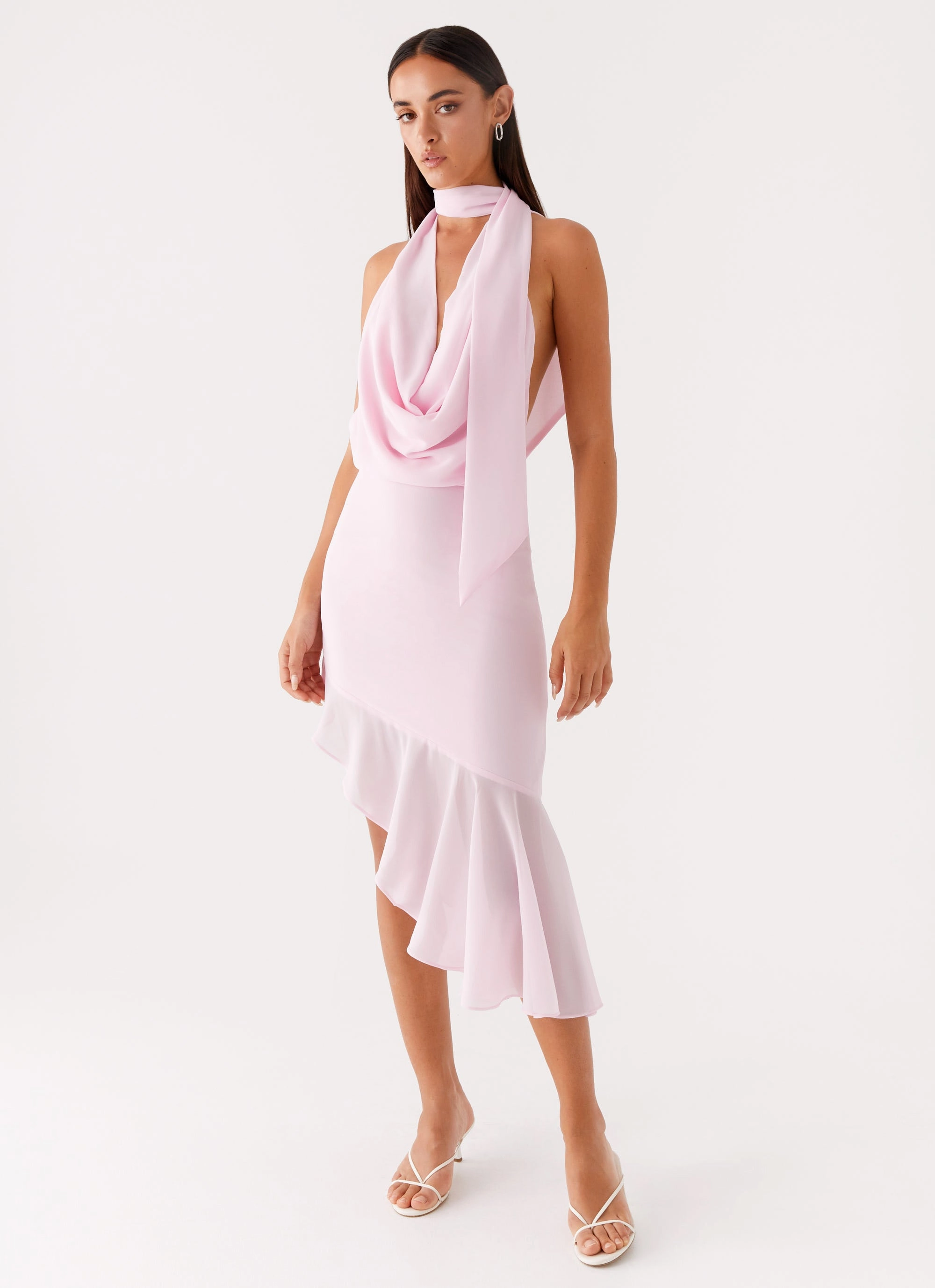 Bride Side Layna Scarf Midi Dress - Pink