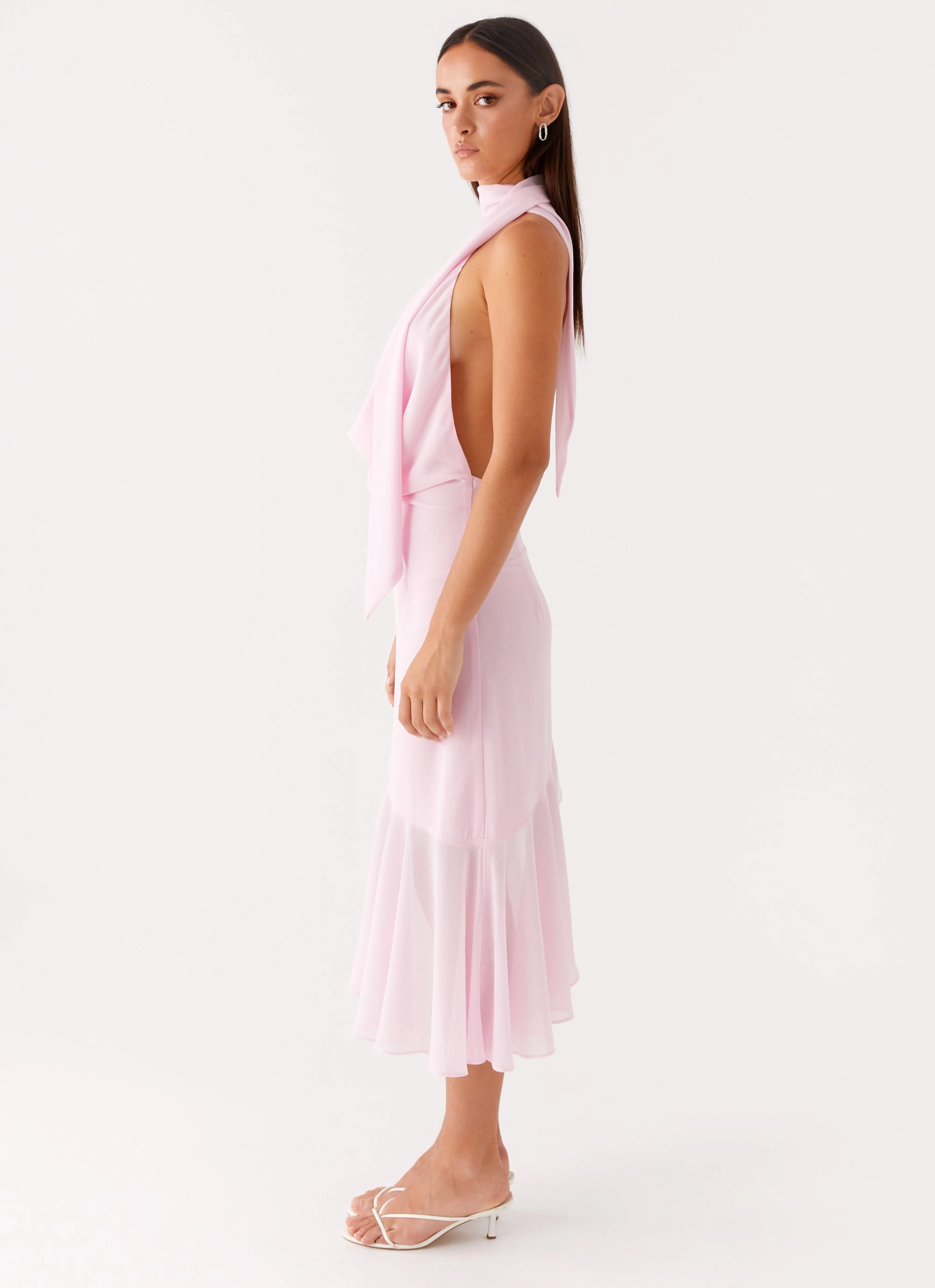 Layna Scarf Midi Dress - Pink Shade Soft