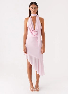 Office Classic Layna Scarf Midi Dress - Pink