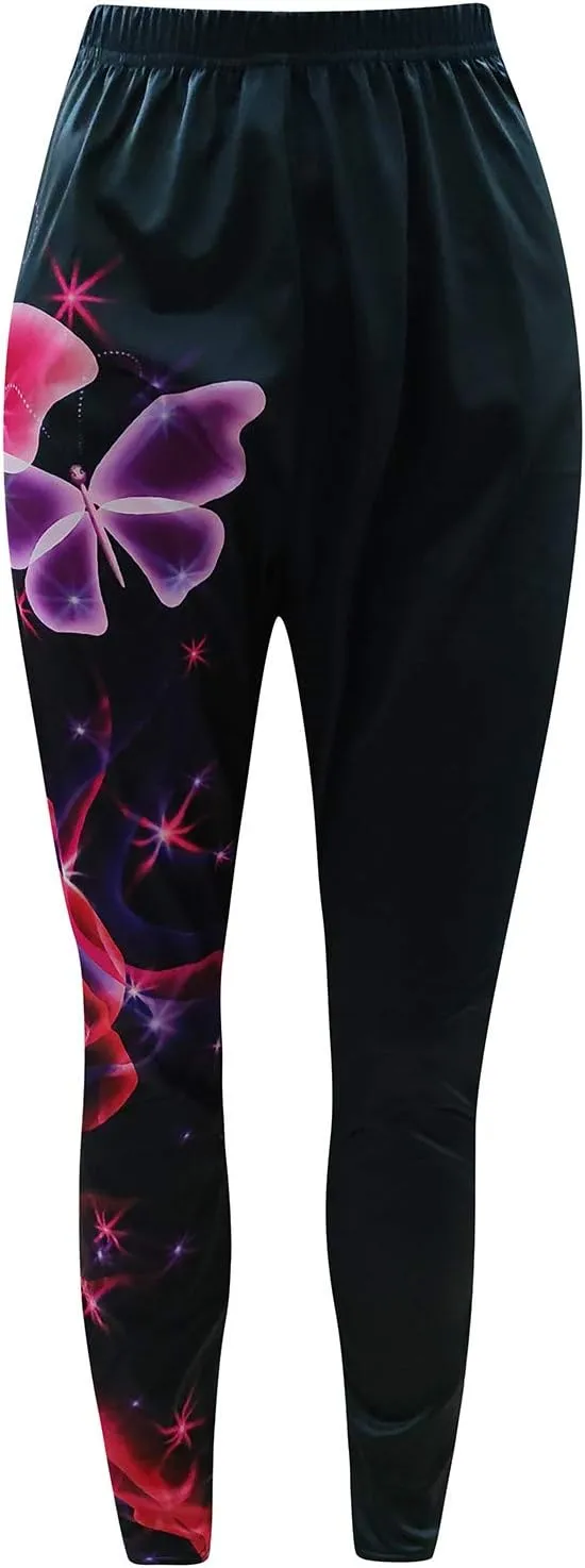 LCMTWX Leggings Sport Pants Yoga Fashion Casual Women High Waist Print Size Pants Leggings