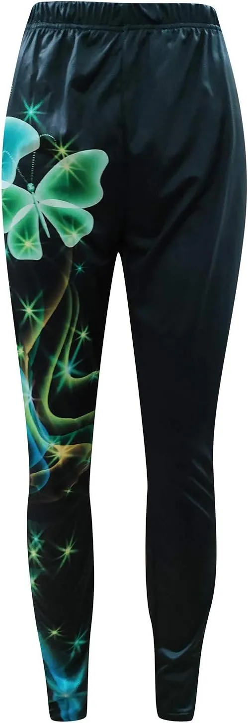 LCMTWX Leggings Sport Pants Yoga Fashion Casual Women High Waist Print Size Pants Leggings