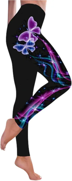 LCMTWX Leggings Sport Pants Yoga Fashion Casual Women High Waist Print Size Pants Leggings