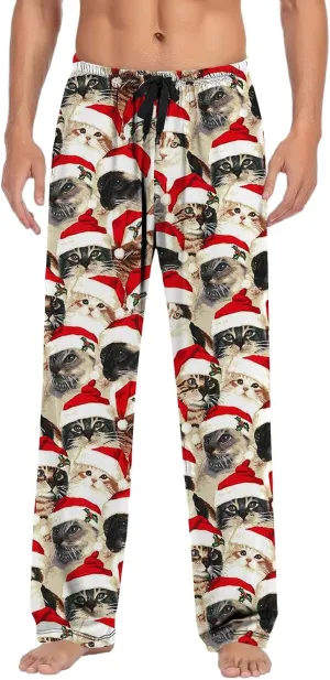 LCMTWX Mens Pants Mens Casual Pants Pajama Pants with Drawstring and Pockets Men's Pants Mens Fleece Pajama Pants Flannel