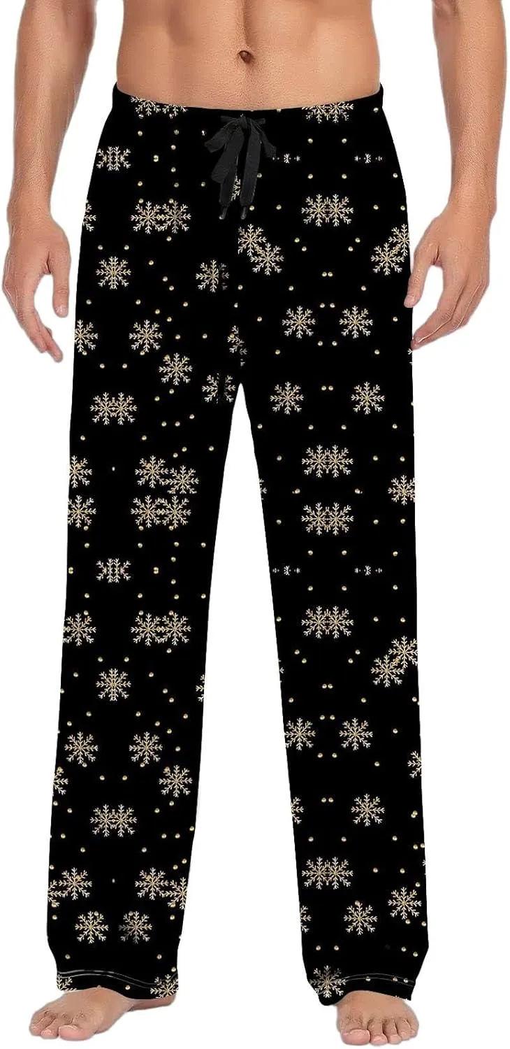 LCMTWX Mens Pants Mens Casual Pants Pajama Pants with Drawstring and Pockets Men's Pants Mens Fleece Pajama Pants Flannel