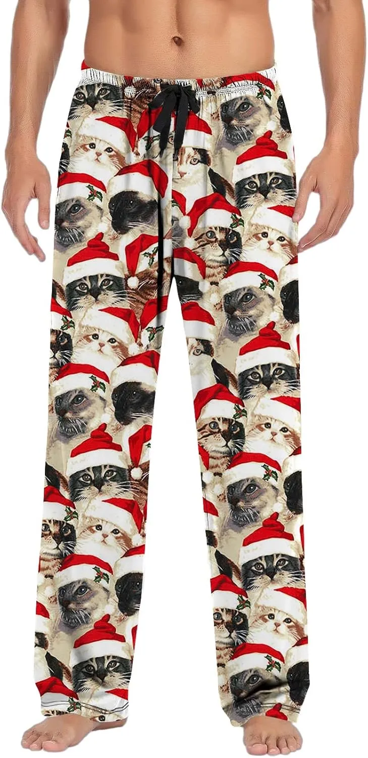 LCMTWX Mens Pants Mens Casual Pants Pajama Pants with Drawstring and Pockets Men's Pants Mens Fleece Pajama Pants Flannel