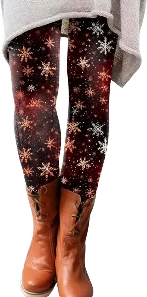 LCMTWX Yoga Wear High Waisted Workout Pants for Women Leggings for Gym Brown Leggings Leggings for Women Soft Christmas
