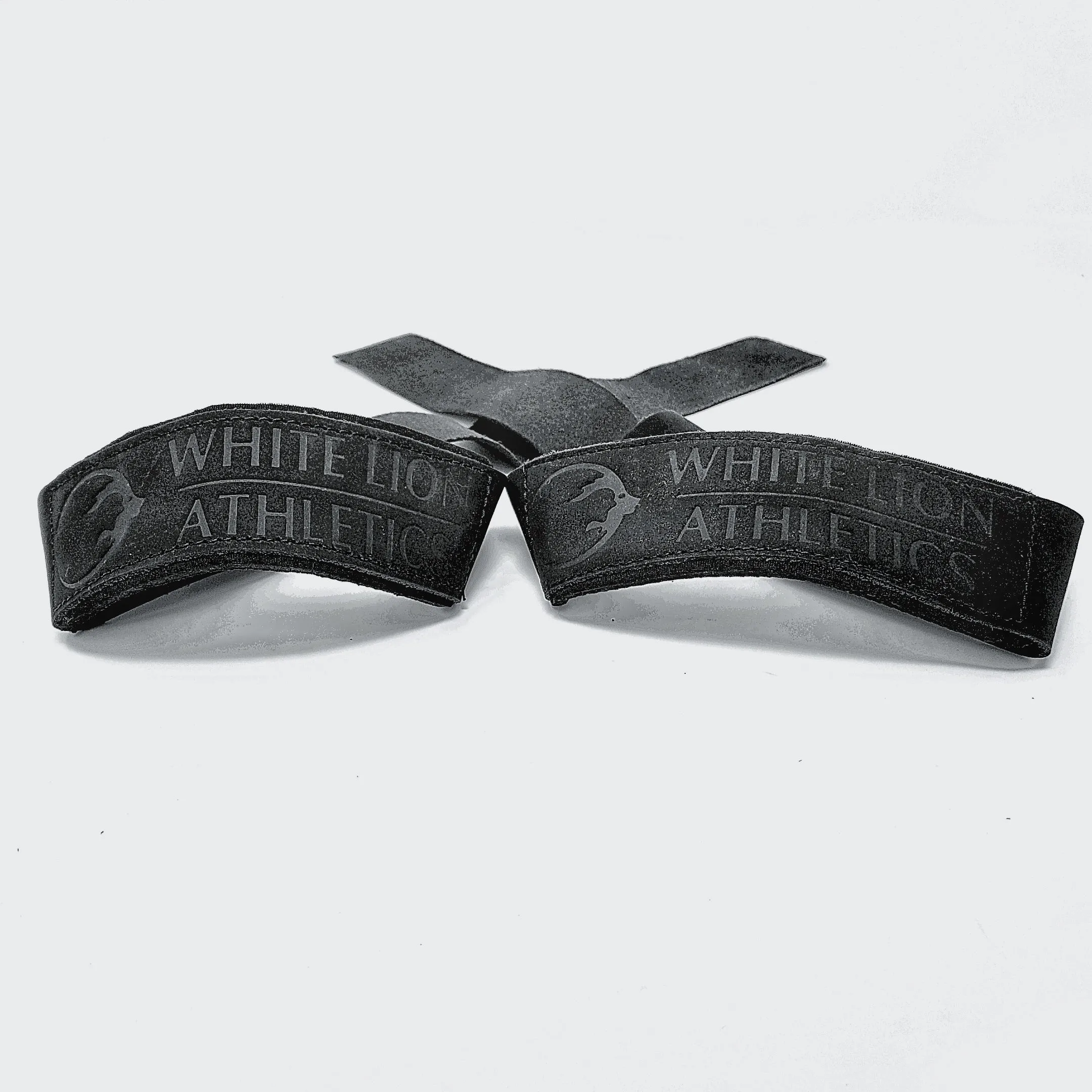 Leather Weightlifting Straps | Black Leather with Neoprene Wrist Padding