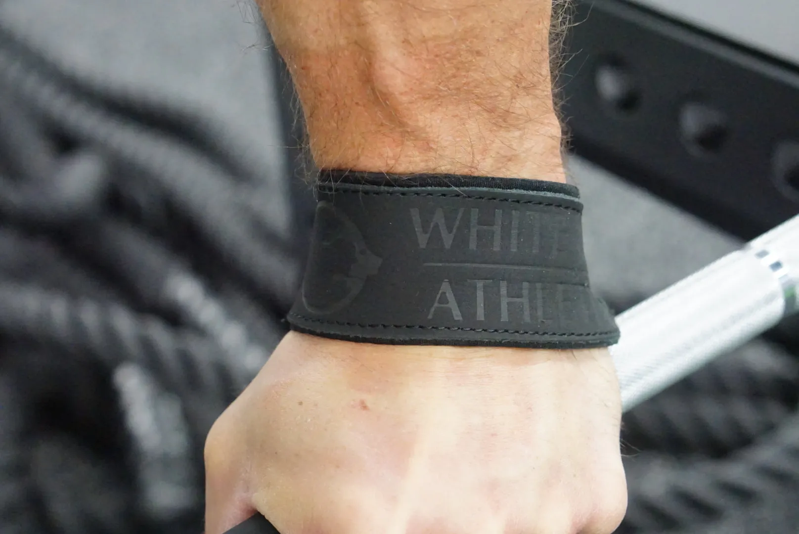 Leather Weightlifting Straps | Black Leather with Neoprene Wrist Padding