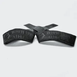 Leather Weightlifting Straps | Black Leather with Neoprene Wrist Padding