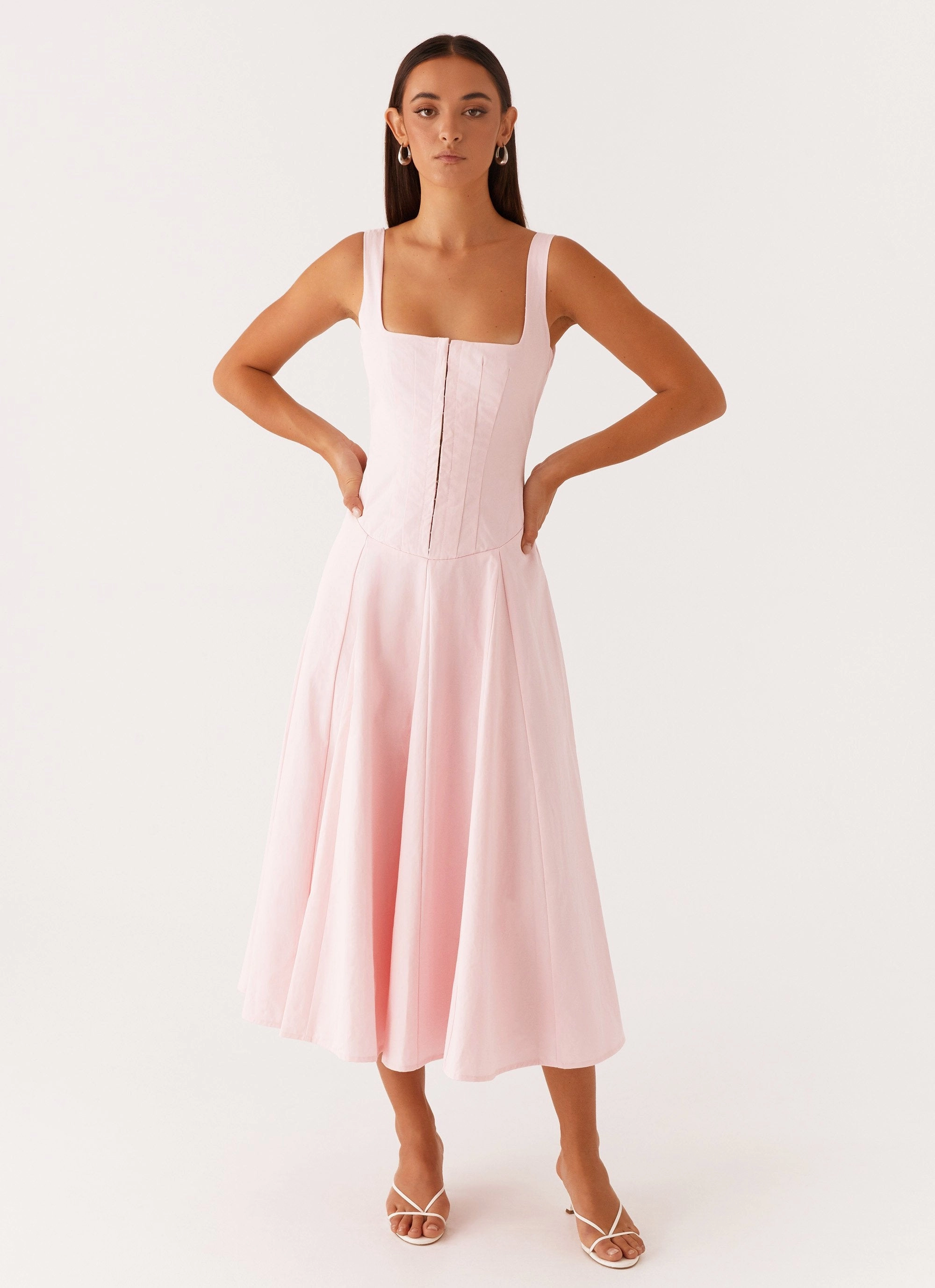 EcoFriendlyDye Ebony Midi Dress - Pastel Pink