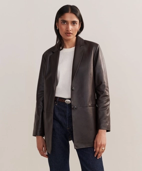 Affordable Fashion anti static coating Leather Brooke Blazer