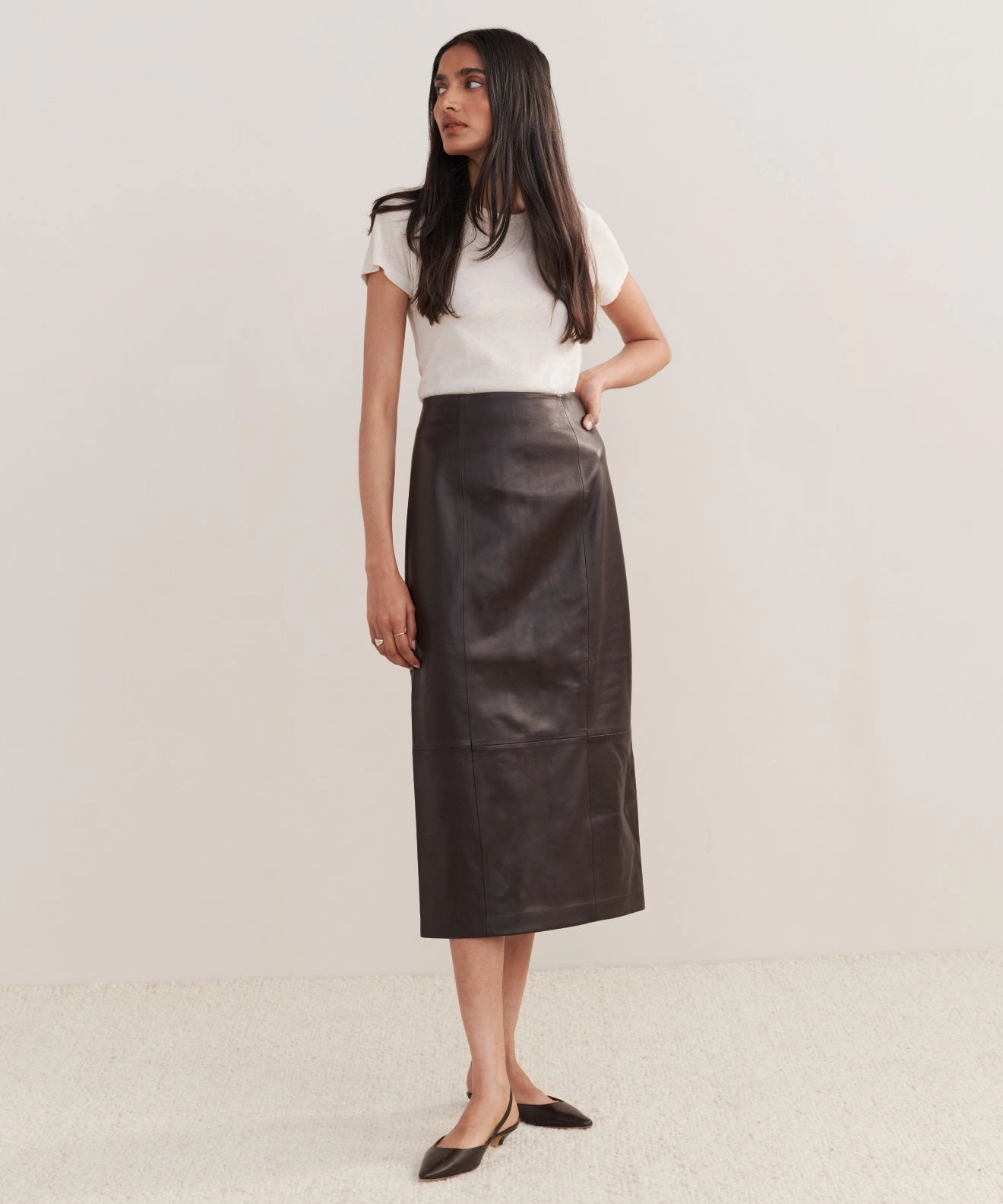 Leather Sienna Skirt ElasticWaistband All Fit