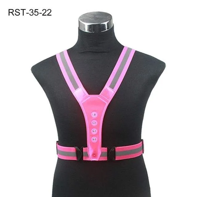 LED Reflective Cycling Running Visibility Vest