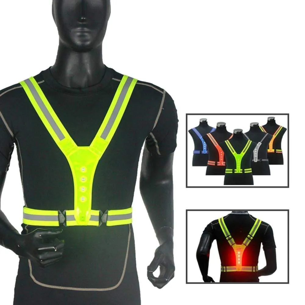 LED Reflective Cycling Running Visibility Vest