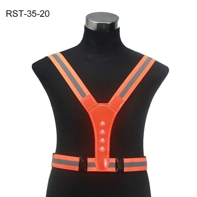 LED Reflective Cycling Running Visibility Vest