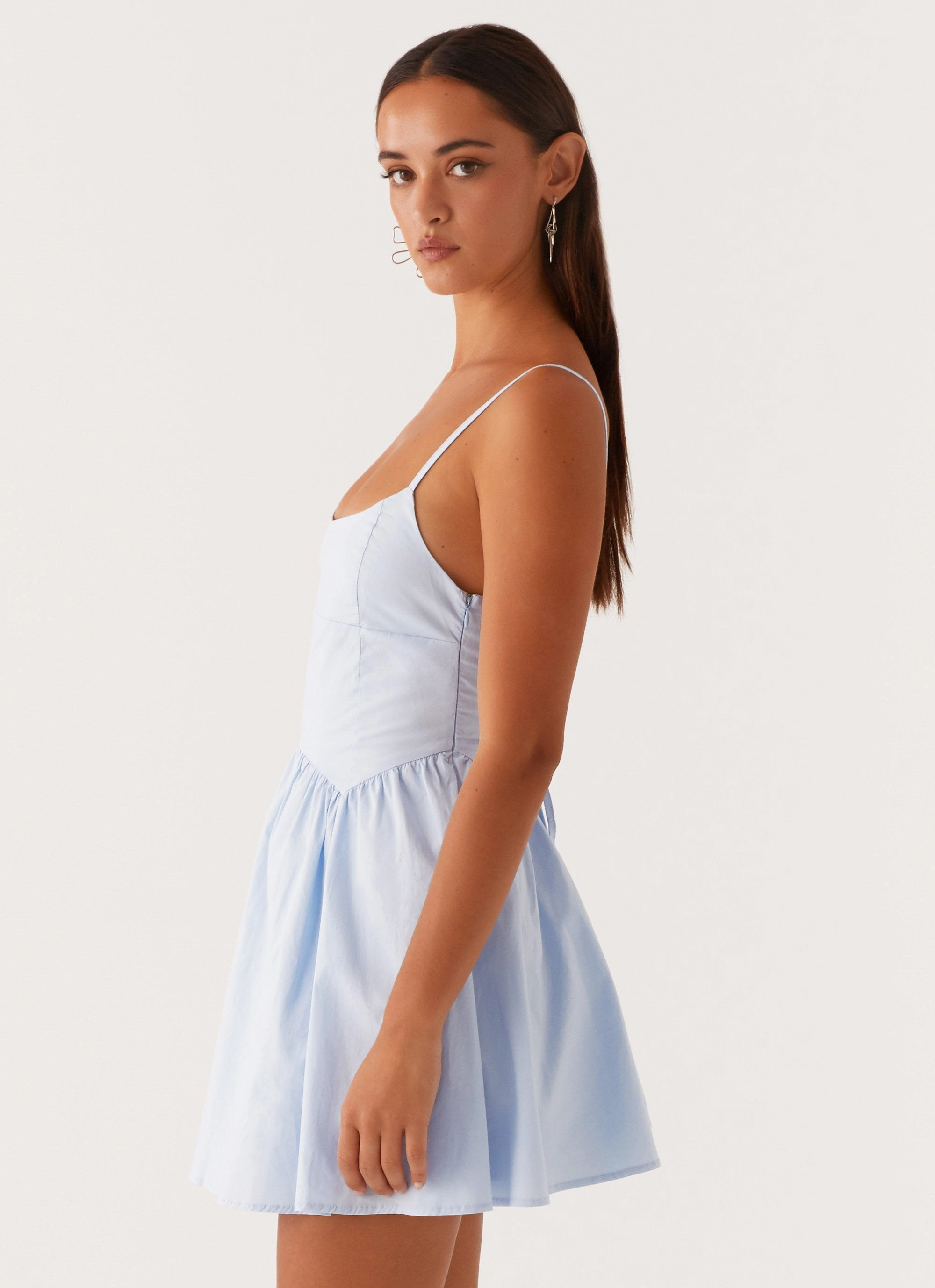 Minimal Mood Clean Texture Tesoro Mio Mini Dress - Baby Blue