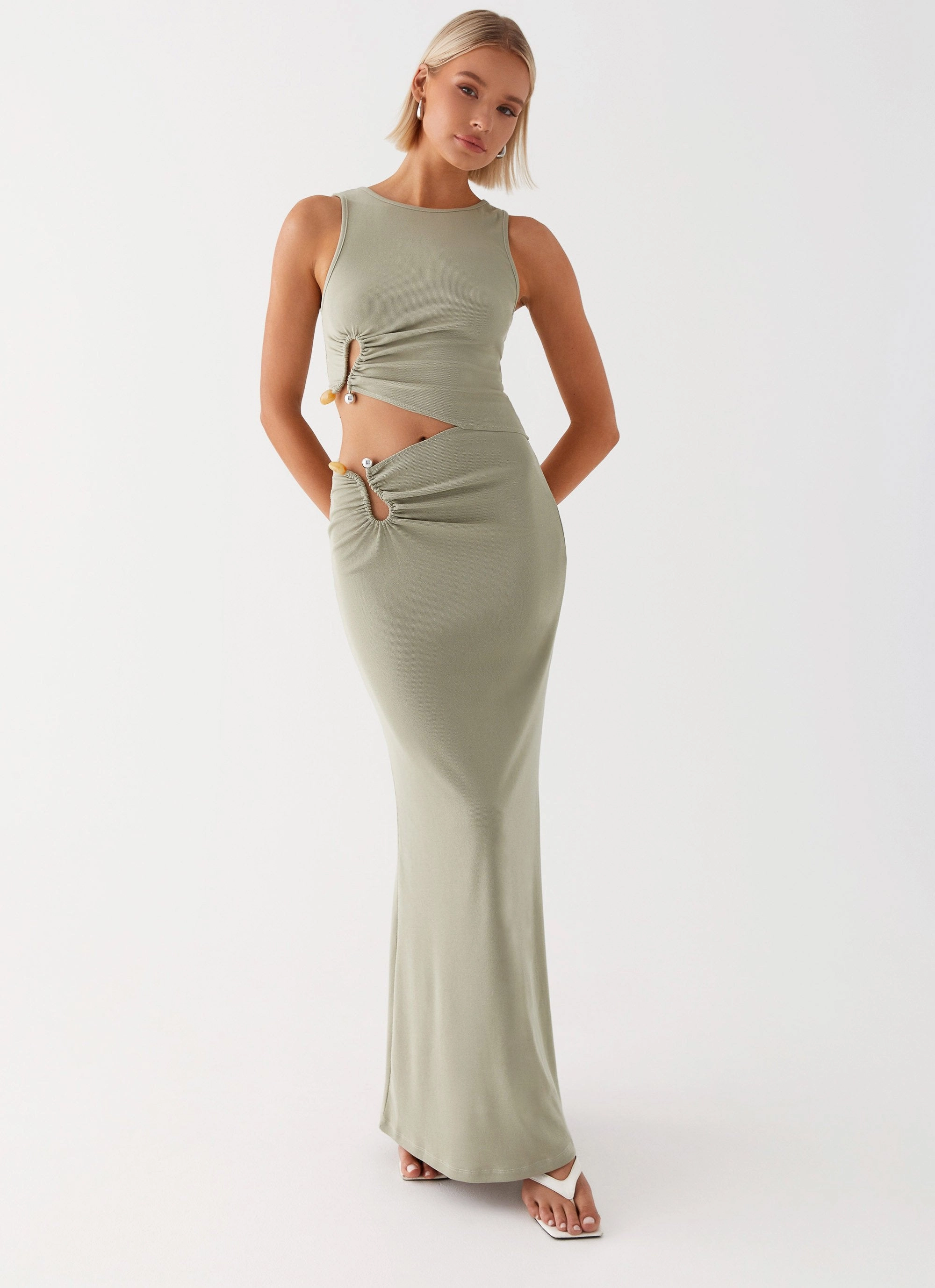 soft look Hip-Flattering Lennox Maxi Dress - Sage
