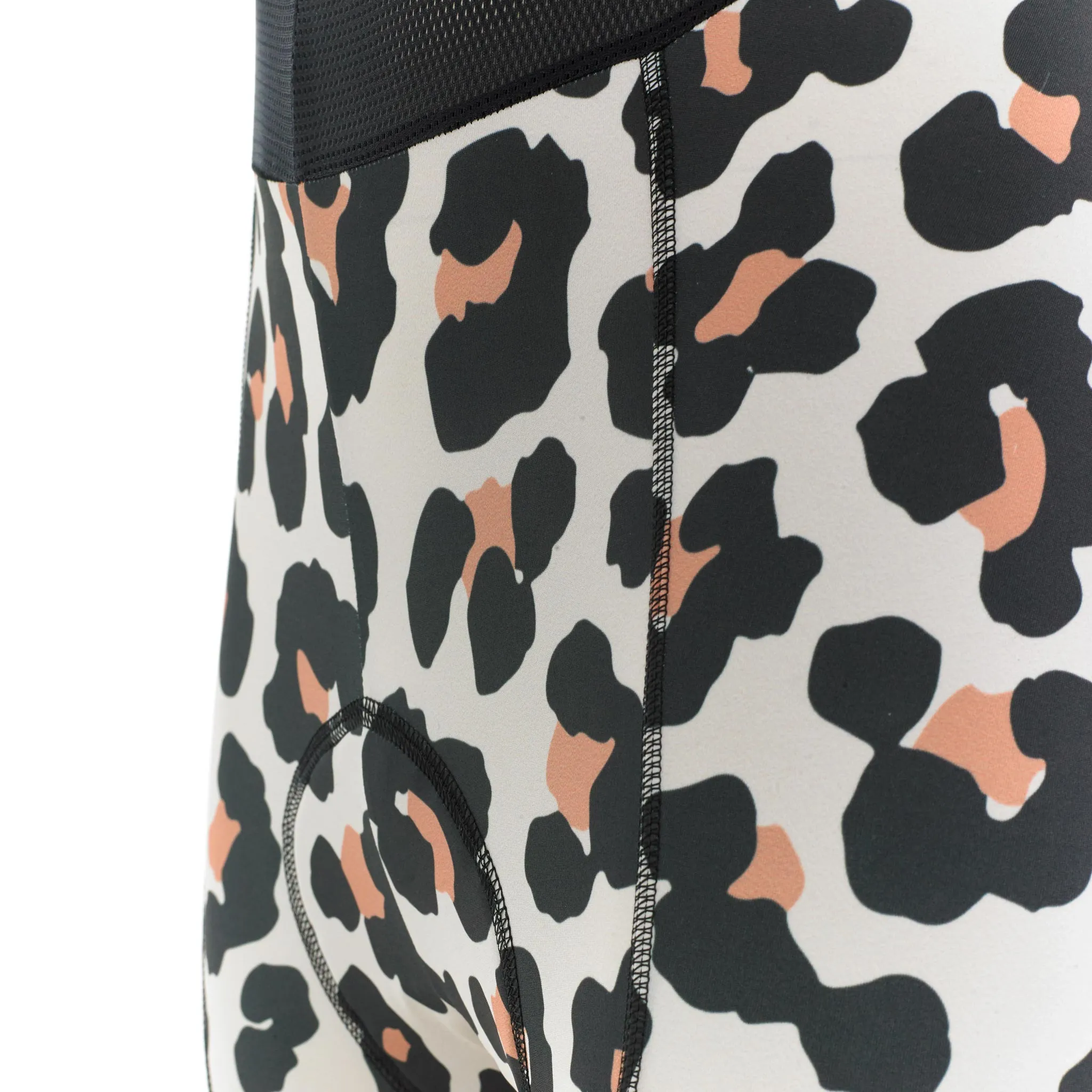Leopard Print Cycling Bib Shorts