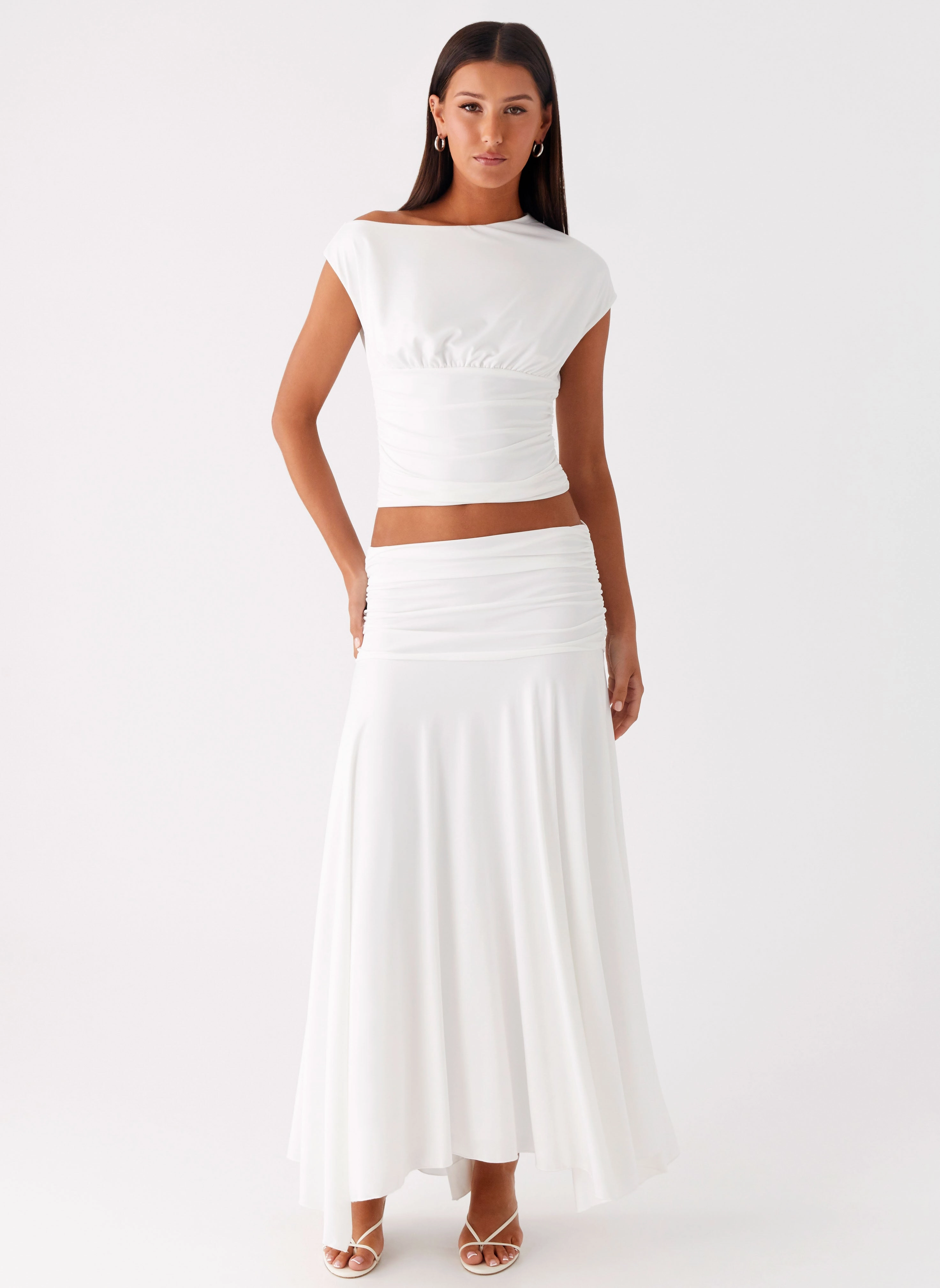 Weather Ready Cool Comfort Liana Ruched Maxi Skirt - White