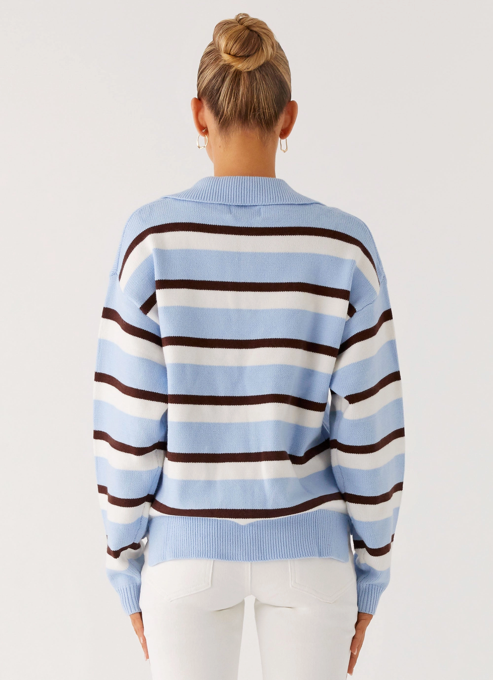 Fashion Forward Modular Layering Liana Striped Polo - Blue Stripe